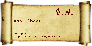 Vas Albert névjegykártya
