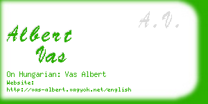 albert vas business card